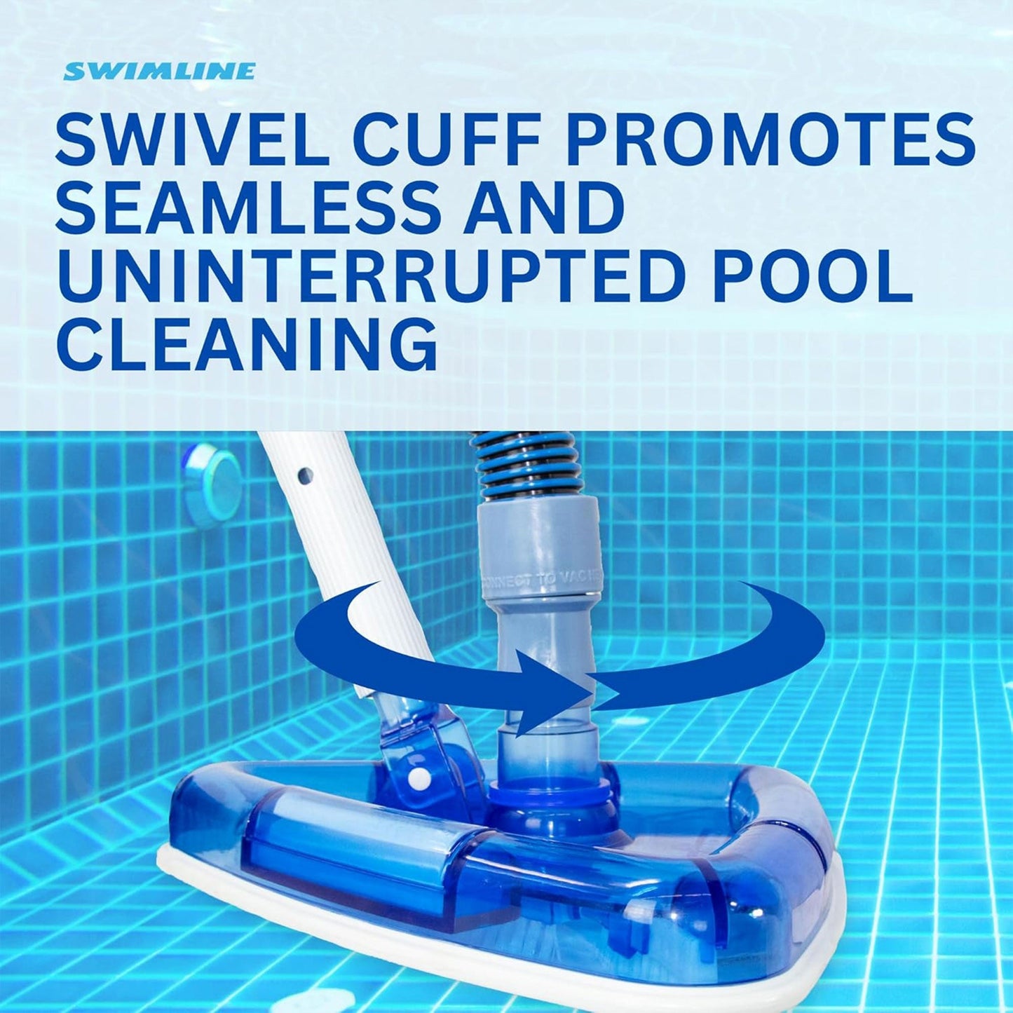 Swimline HydroTools 25’ Premium Spiral Wound Pool Vacuum Hose with Swivel Cuff