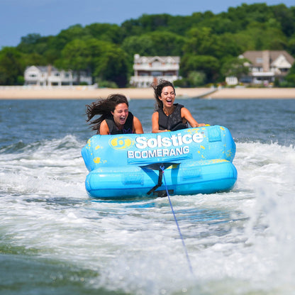 Solstice Boomerang Inflatable Towable 2-Person Water Sport Tube with 14 Handles