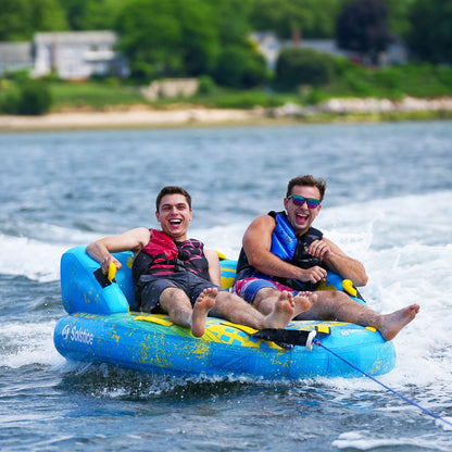 Solstice Boomerang Inflatable Towable 2-Person Water Sport Tube with 14 Handles