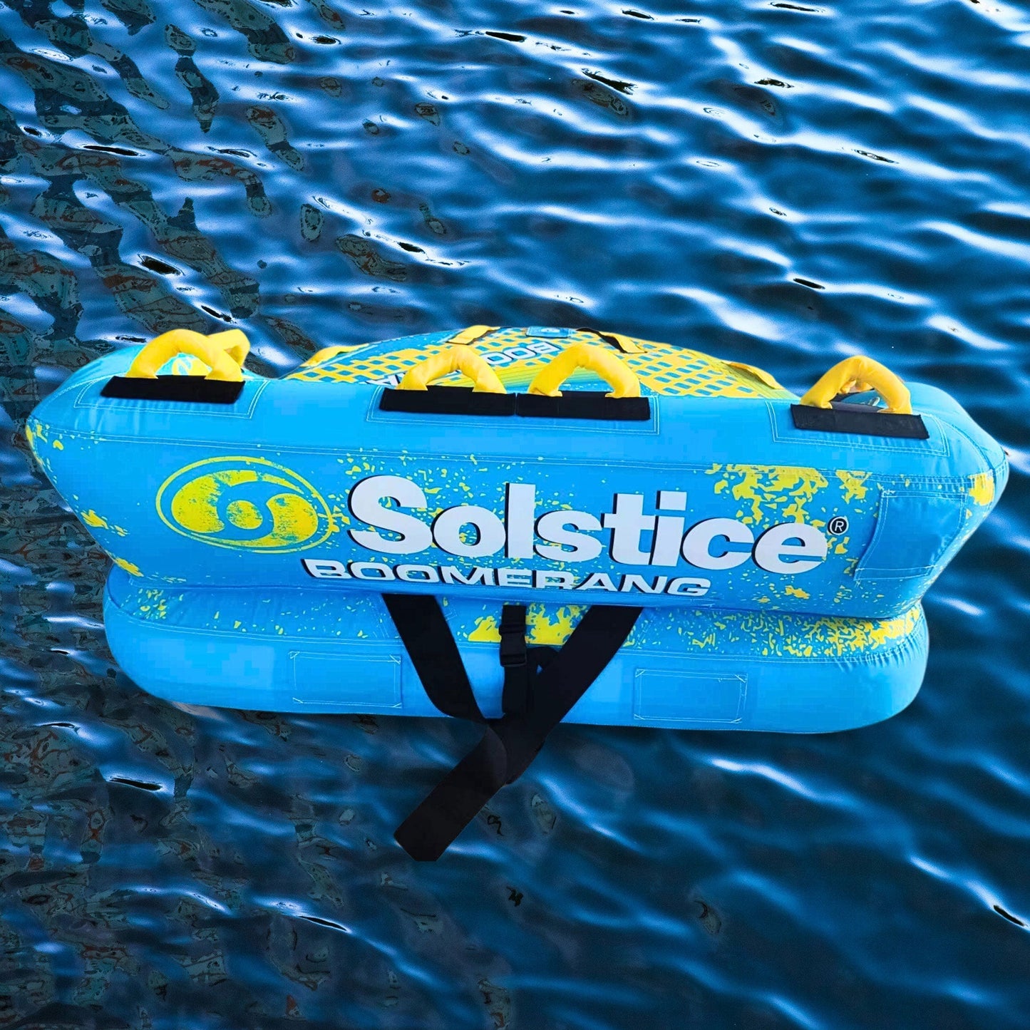 Solstice Boomerang Inflatable Towable 2-Person Water Sport Tube with 14 Handles