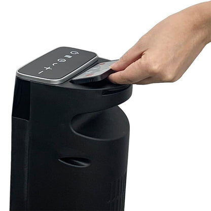 Good Housekeeping 30" Ceramic Tower Space Heater with Remote, Oscillating, Black