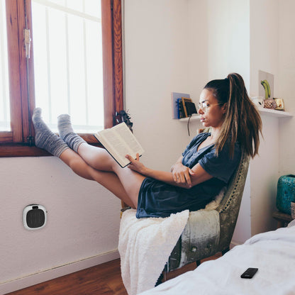 Good Housekeeping Wall-Mount Indoor Mini Space Heater w/ Thermostat, 750W, White