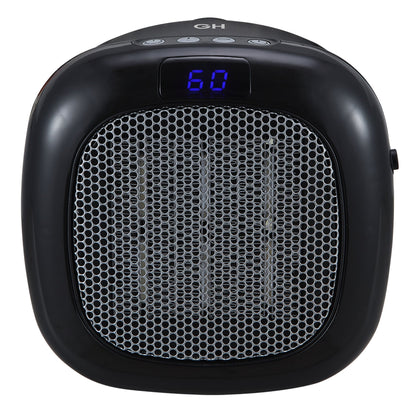 Good Housekeeping Wall-Mount Indoor Mini Space Heater w/ Thermostat, 750W, Black