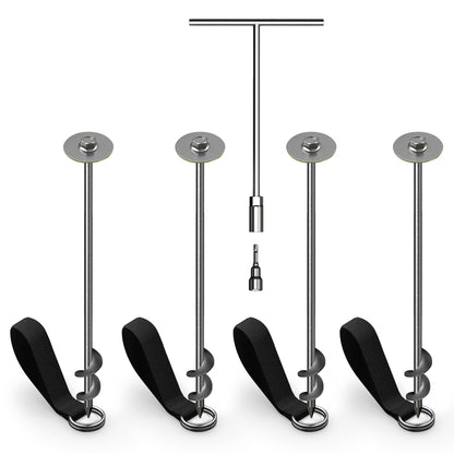 JumpFlex Trampoline Anchor Kit PRO, Heavy Duty Ground Anchoring Metal Stakes Set