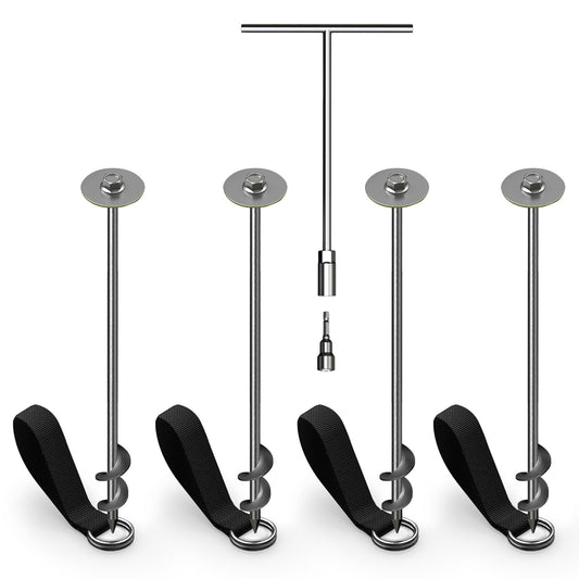JumpFlex Trampoline Anchor Kit PRO, Heavy Duty Ground Anchoring Metal Stakes Set