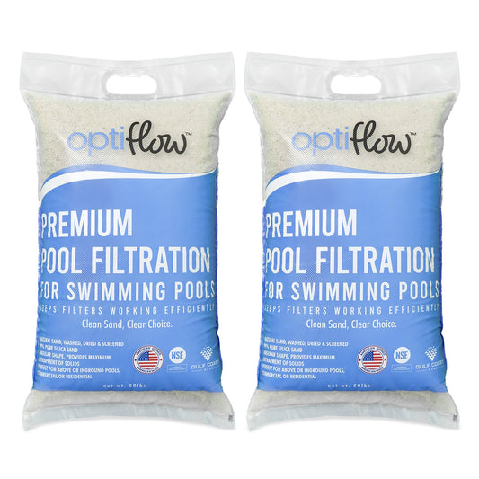 OptiFlow 50Lb Premium Pool Filtration Angular Sand w/Pure Silica Formula, 2 Pack