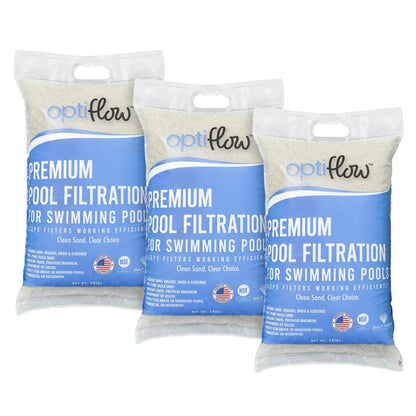 OptiFlow 50Lb Premium Pool Filtration Angular Sand w/Pure Silica Formula, 3 Pack