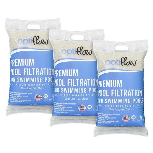 OptiFlow 50Lb Premium Pool Filtration Angular Sand w/Pure Silica Formula, 3 Pack