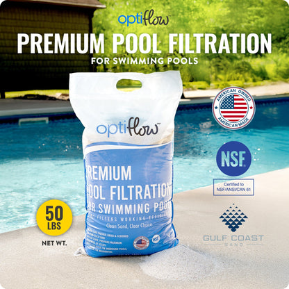 OptiFlow 50Lb Premium Pool Filtration Angular Sand w/Pure Silica Formula, 3 Pack