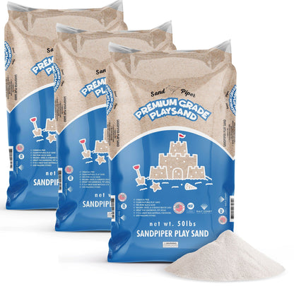SandPiper 50lb Premium Grade Multi-Use Play Sand, Chemical Free Formula, 3 Pack