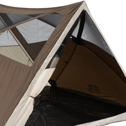 CLAM Quick-Set Apex 8 x 8 Ft Portable Outdoor A-Frame Hiking Camping Tent, Brown