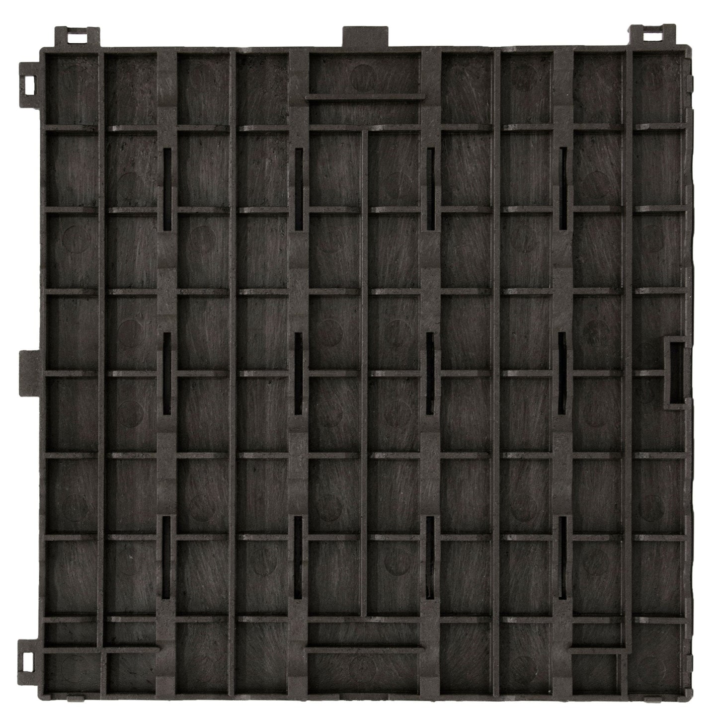 EcoTrend 12"x12" Interlocking Outdoor Balcony Deck Tiles, 24-Pack, Slate Black