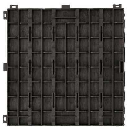 EcoTrend 12"x12" Interlocking Outdoor Balcony Deck Tiles, 24-Pack, Slate Black