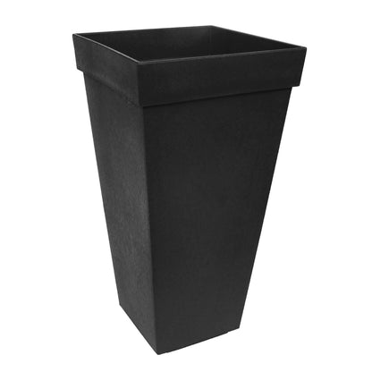 Tierra Verde Symphony Self Watering Square Planter, 15"W x 28"H, Black