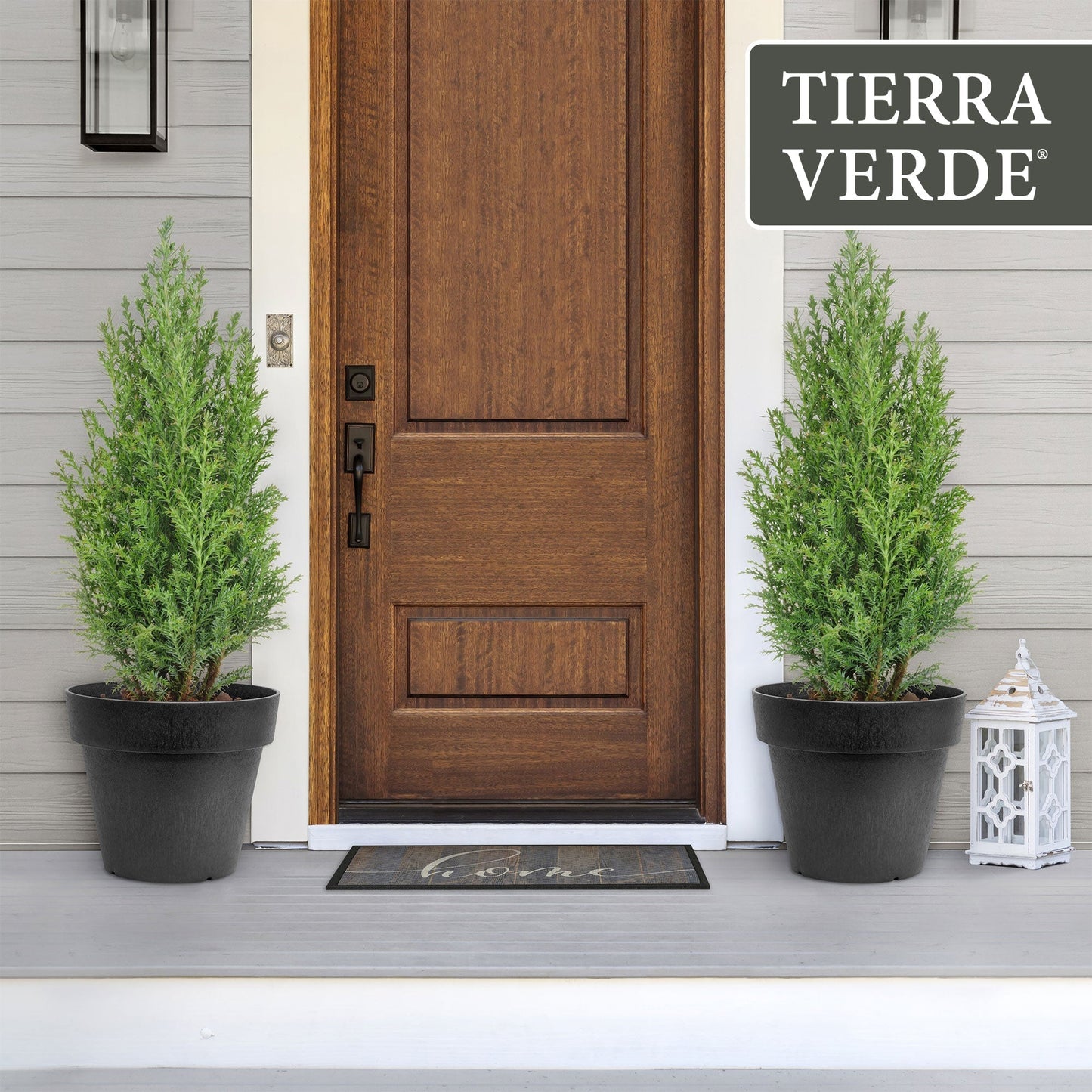 Tierra Verde 2 Pack Baritone Planter, Self Watering Pot, 18"W x 16"H, Black