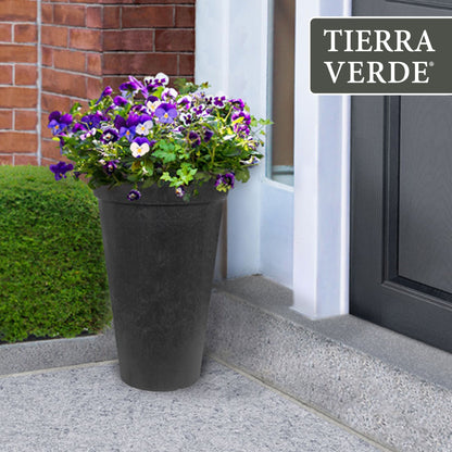 Tierra Verde 2 Pack Aria Indoor Outdoor Self Watering Planter, 12.5"W x 20"H