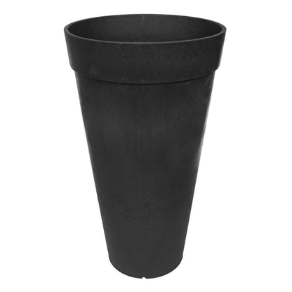 Tierra Verde Aria Indoor Outdoor Self Watering Tall Planter, 15"W x 26"H, Black