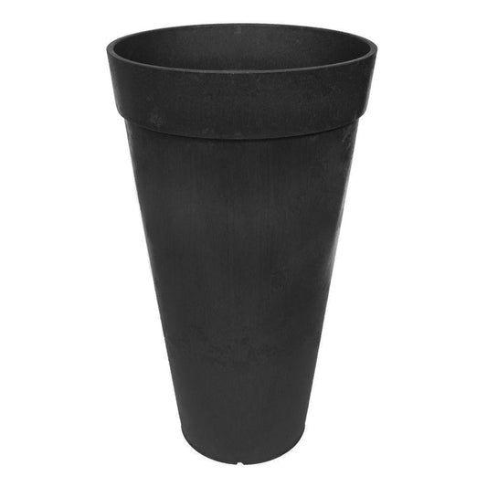 Tierra Verde Aria Indoor Outdoor Self Watering Tall Planter, 15"W x 26"H, Black