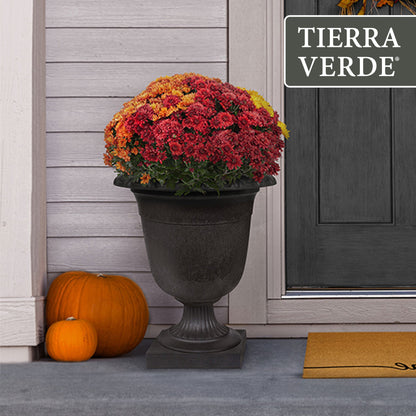 Tierra Verde Self-Watering Indoor Outdoor Urn Planter, Crescendo, 19"W x 23"H
