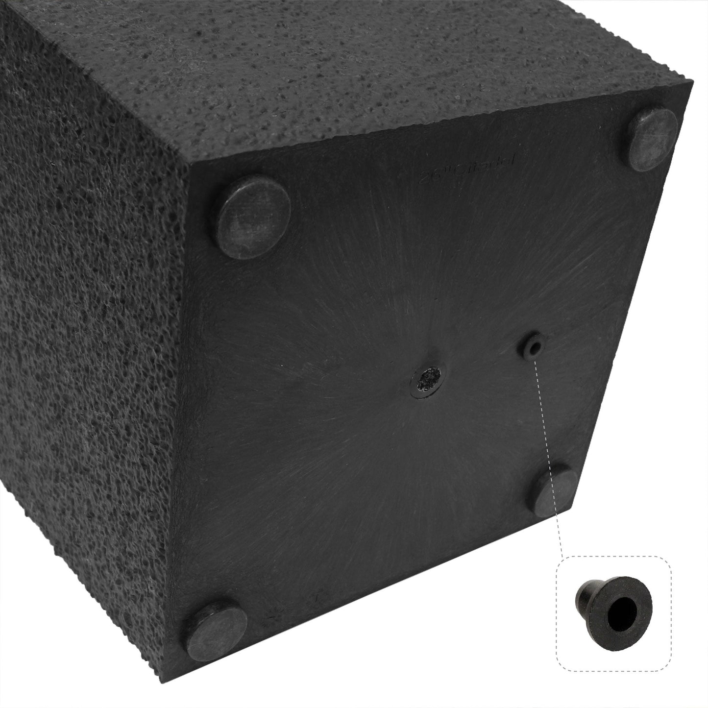 Tierra Verde Citadel Stucco Self Watering Square Planter, 13.5"W x 26"H, Black