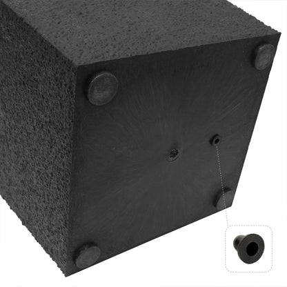 Tierra Verde Citadel Stucco Self Watering Square Planter, 13.5"W x 26"H, Black