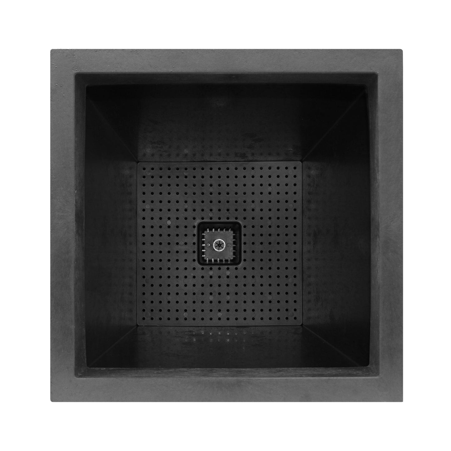 Tierra Verde Citadel Stucco Self Watering Square Planter, 13.5"W x 26"H, Black