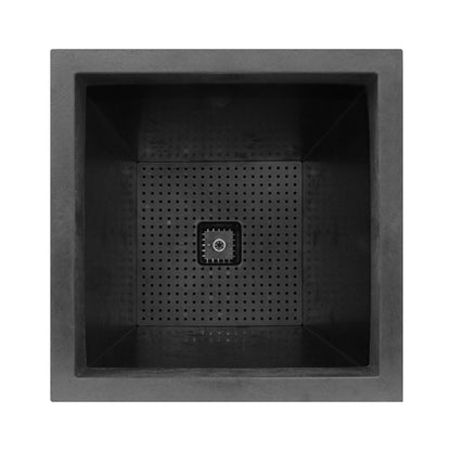 Tierra Verde Citadel Stucco Self Watering Square Planter, 13.5"W x 26"H, Black