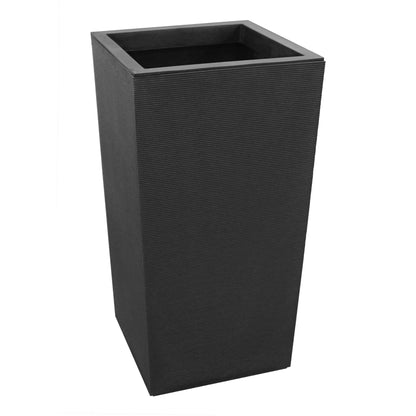 Tierra Verde Citadel Horizon Self Watering Square Planter, 13.5"W x 26"H, Black