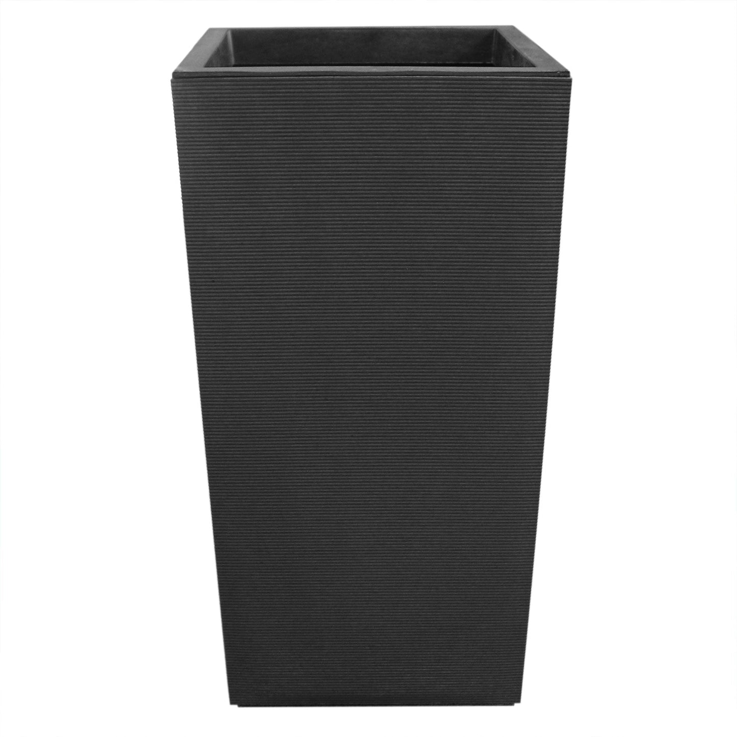 Tierra Verde Citadel Horizon Self Watering Square Planter, 13.5"W x 26"H, Black