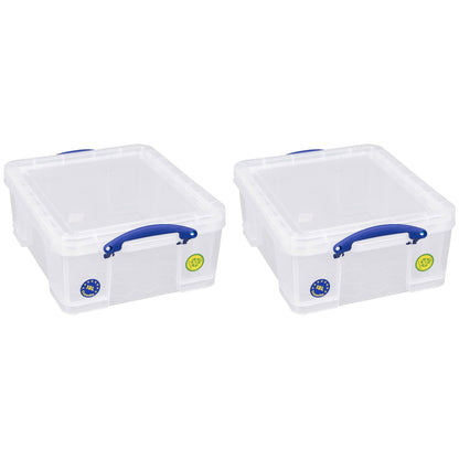 Really Useful Box 18L Storage Container w/Snap Lid & Clip Lock Handle, 8 Pack