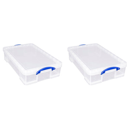 Really Useful Box 33L Storage Container w/Snap Lid & Clip Lock Handle, 2 Pack