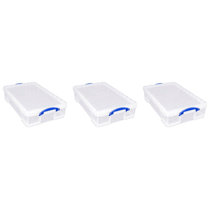 Really Useful Box 33L Storage Container w/Snap Lid & Clip Lock Handle, 3 Pack