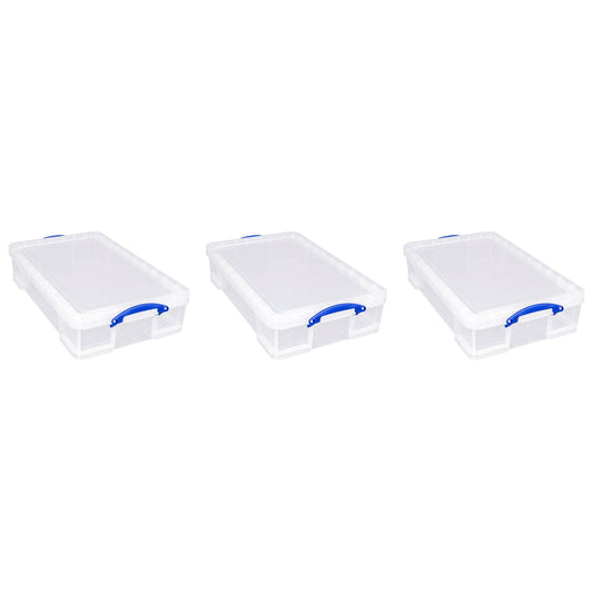 Really Useful Box 33L Storage Container w/Snap Lid & Clip Lock Handle, 3 Pack