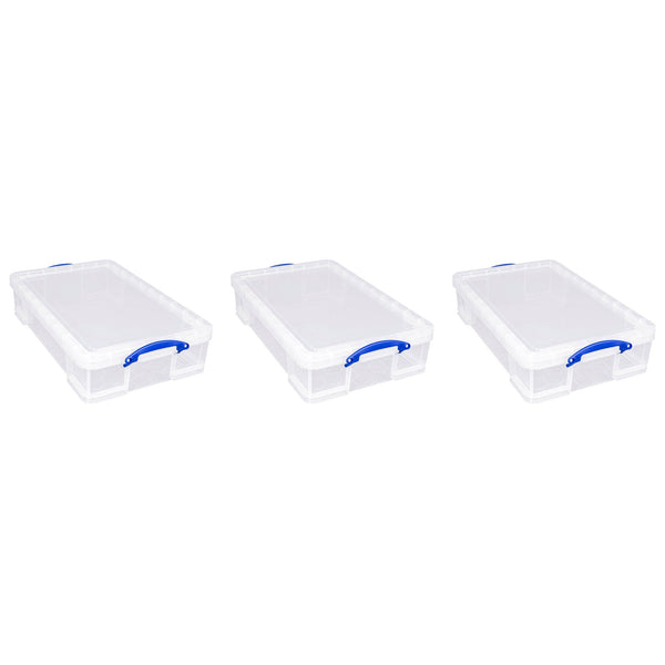 Really Useful Box 33L Storage Container w/Snap Lid & Clip Lock Handle, 3 Pack