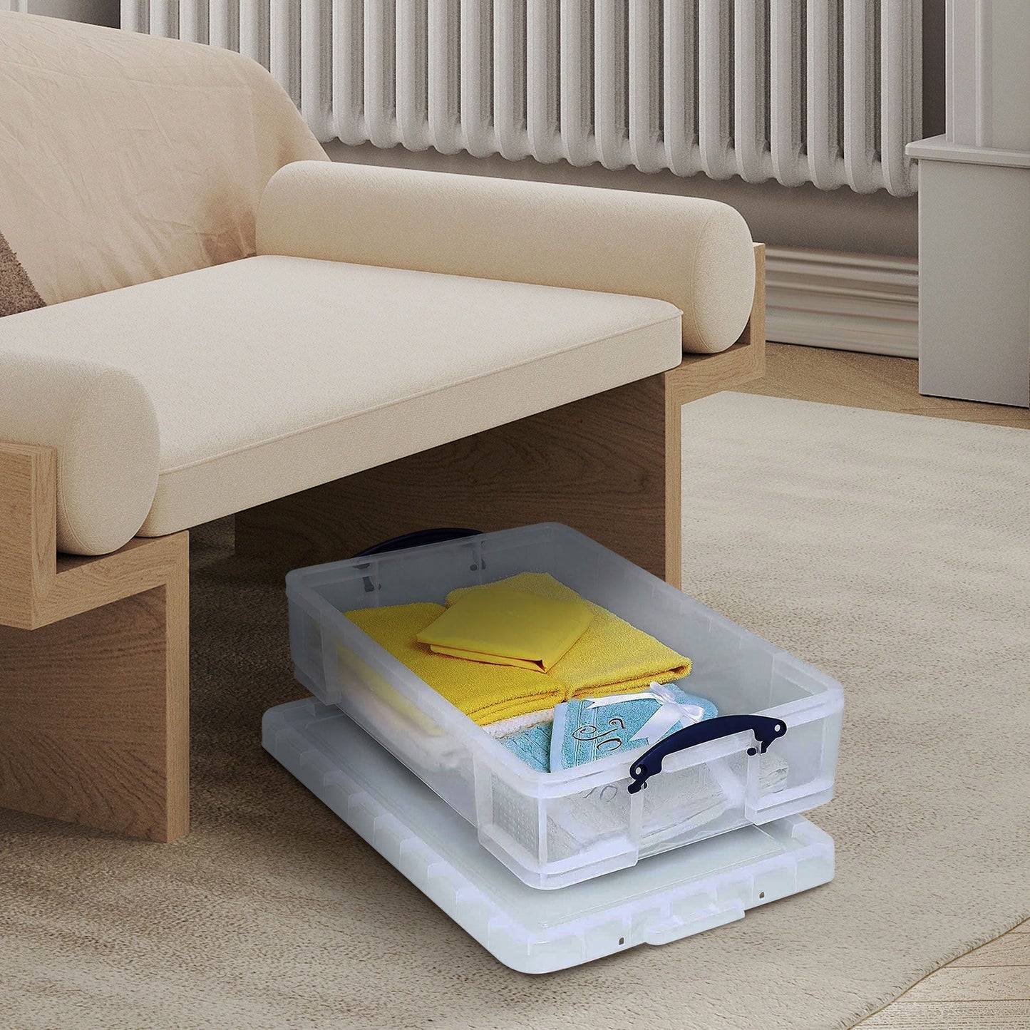 Really Useful Box 33L Storage Container w/Snap Lid & Clip Lock Handle, 4 Pack