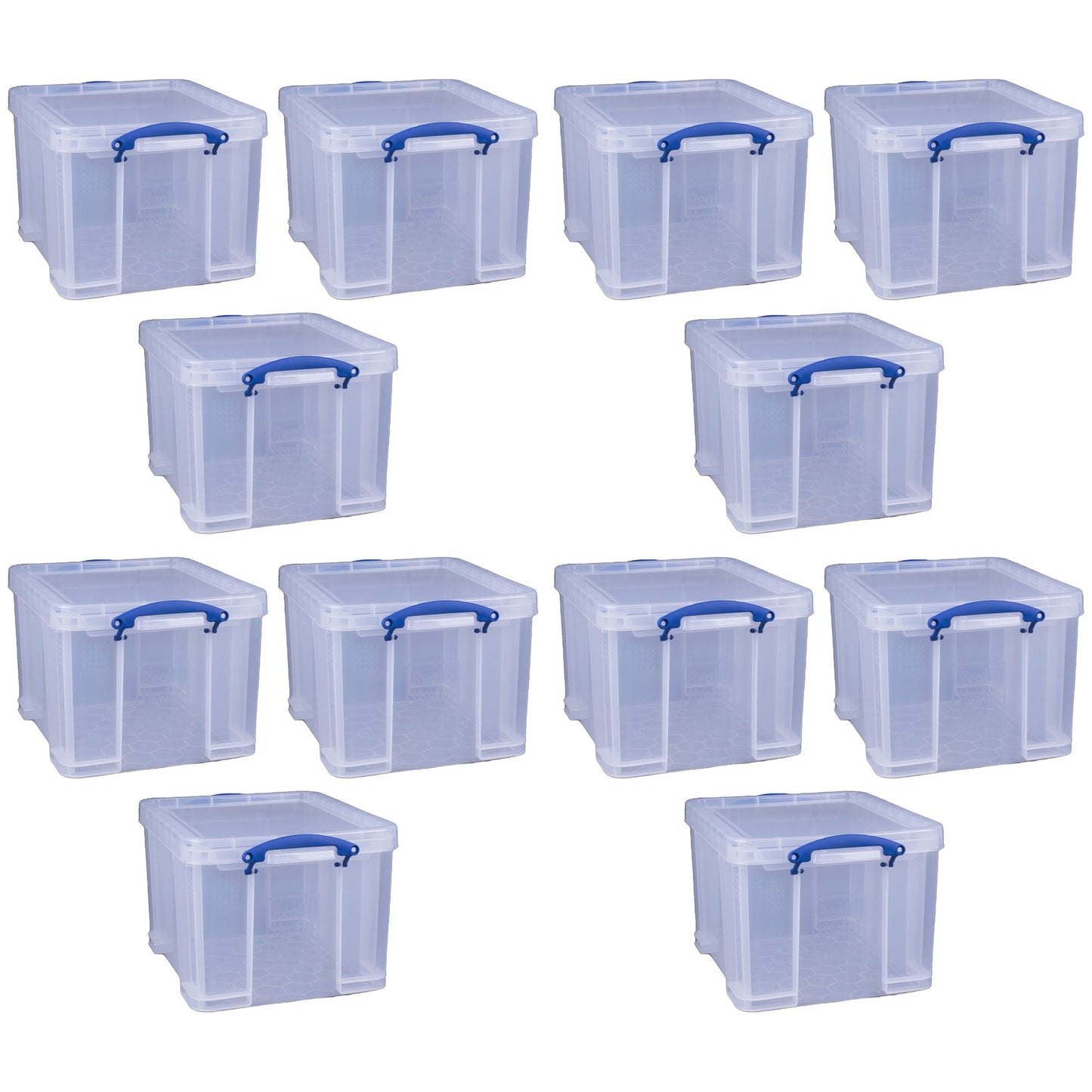 Really Useful Box 32 Liter Storage Container w/Snap Lock Handles, 12 Pack, Clear