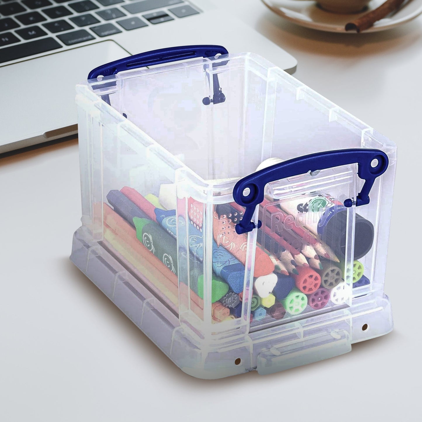 Really Useful Box 1.6L Storage Container w/Snap Lid & Clip Lock Handle, 12 Pack