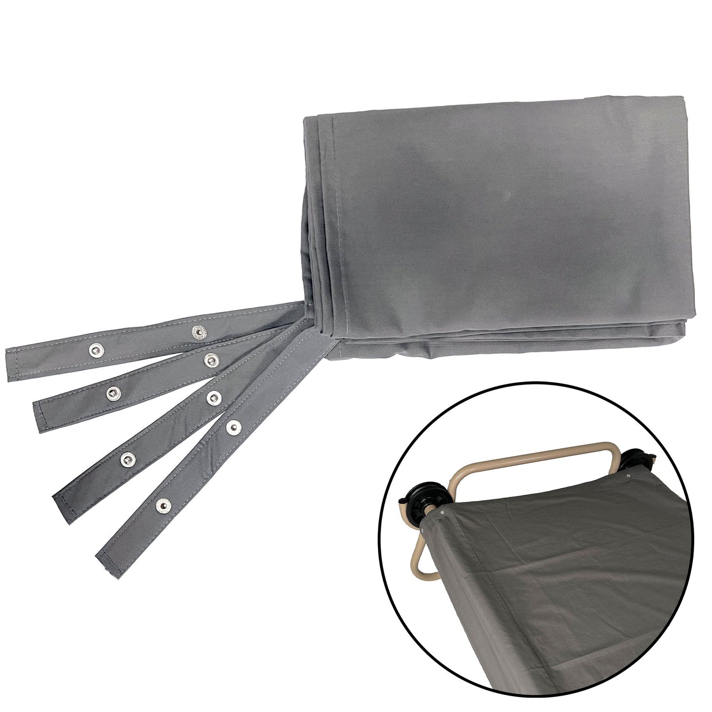 Disc-O-Bed L/XL Cot Sheet for Portable Folding Bed Systems and Camping, Grey
