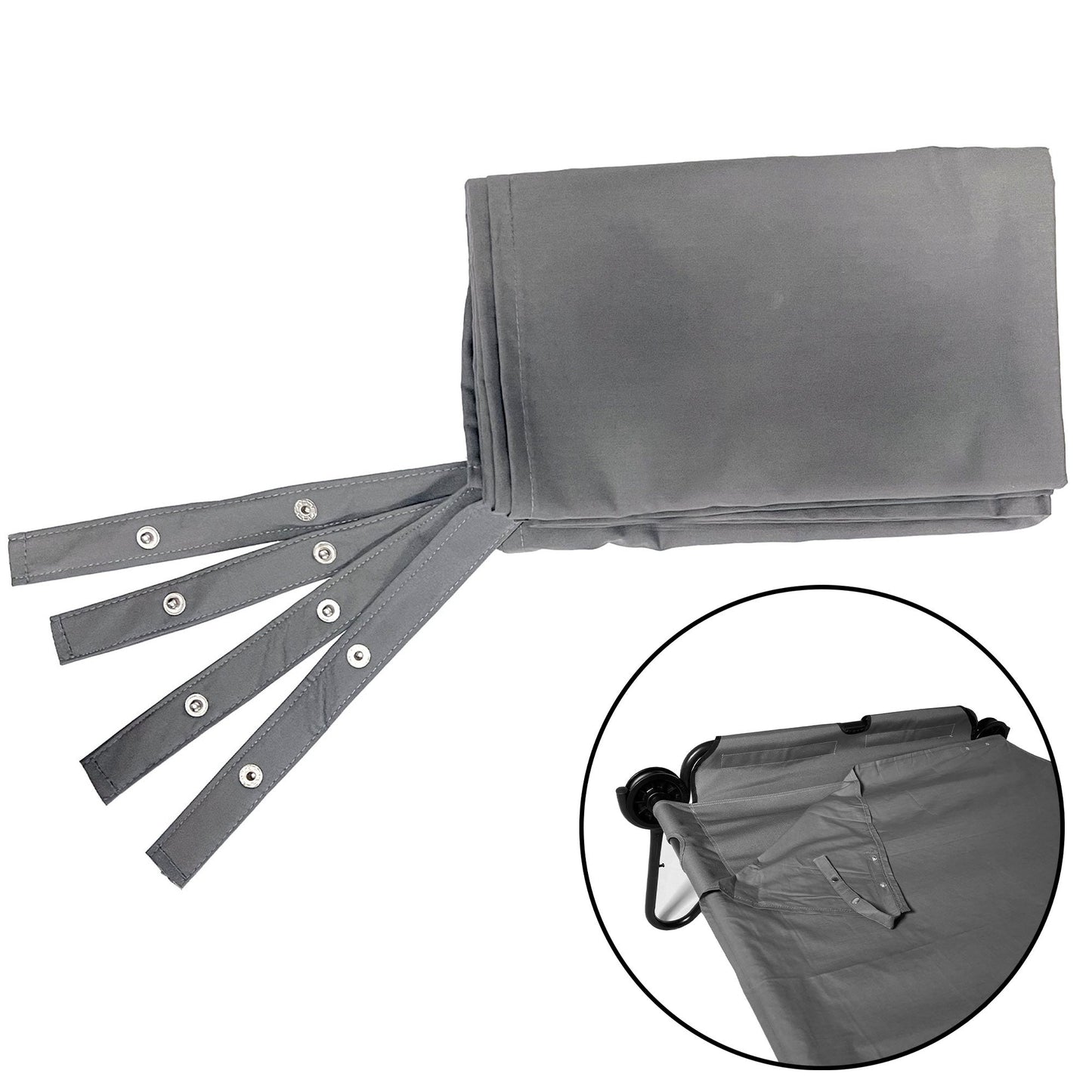 Disc-O-Bed 2XL Cot Sheet for Portable Folding Bed Systems and Camping, Grey