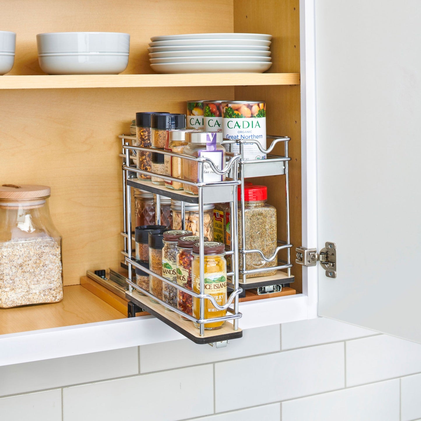 Rev-A-Shelf 9" Pullout Organizer for Cabinets, Single Tier Shelf, 5WU1-5W1-1