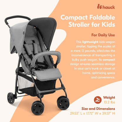 hauck Sport T13 Lightweight Compact and Foldable Stroller, Push Chair, Grey