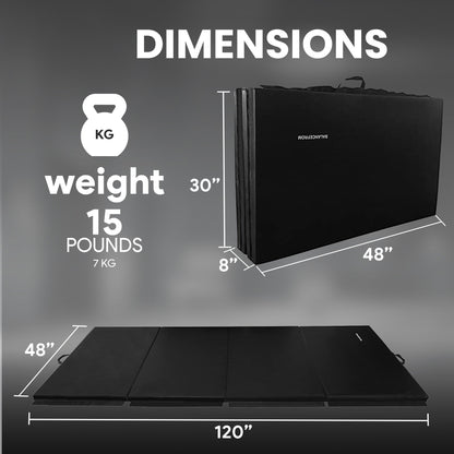 BalanceFrom Fitness All Purpose Mat with 8 Ft Balance Beam Gymnastic Set, Black