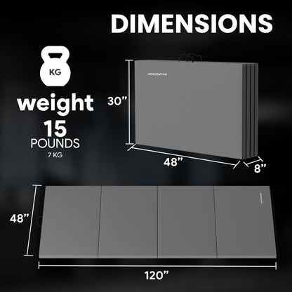 BalanceFrom Fitness All Purpose Mat with 8 Ft Balance Beam Gymnastic Set, Gray