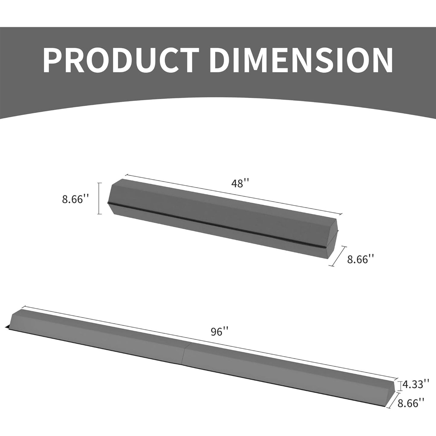 BalanceFrom Fitness All Purpose Mat with 8 Ft Balance Beam Gymnastic Set, Gray