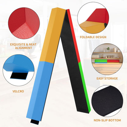 BalanceFrom Fitness All Purpose Mat with 8 Ft Balance Beam Gymnastic Set, Multi