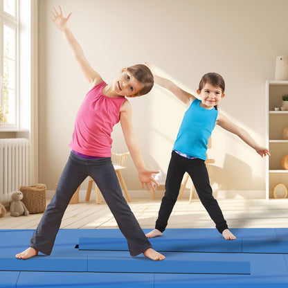 BalanceFrom Fitness All Purpose Mat with 8 Ft Balance Beam Gymnastic Set, Blue