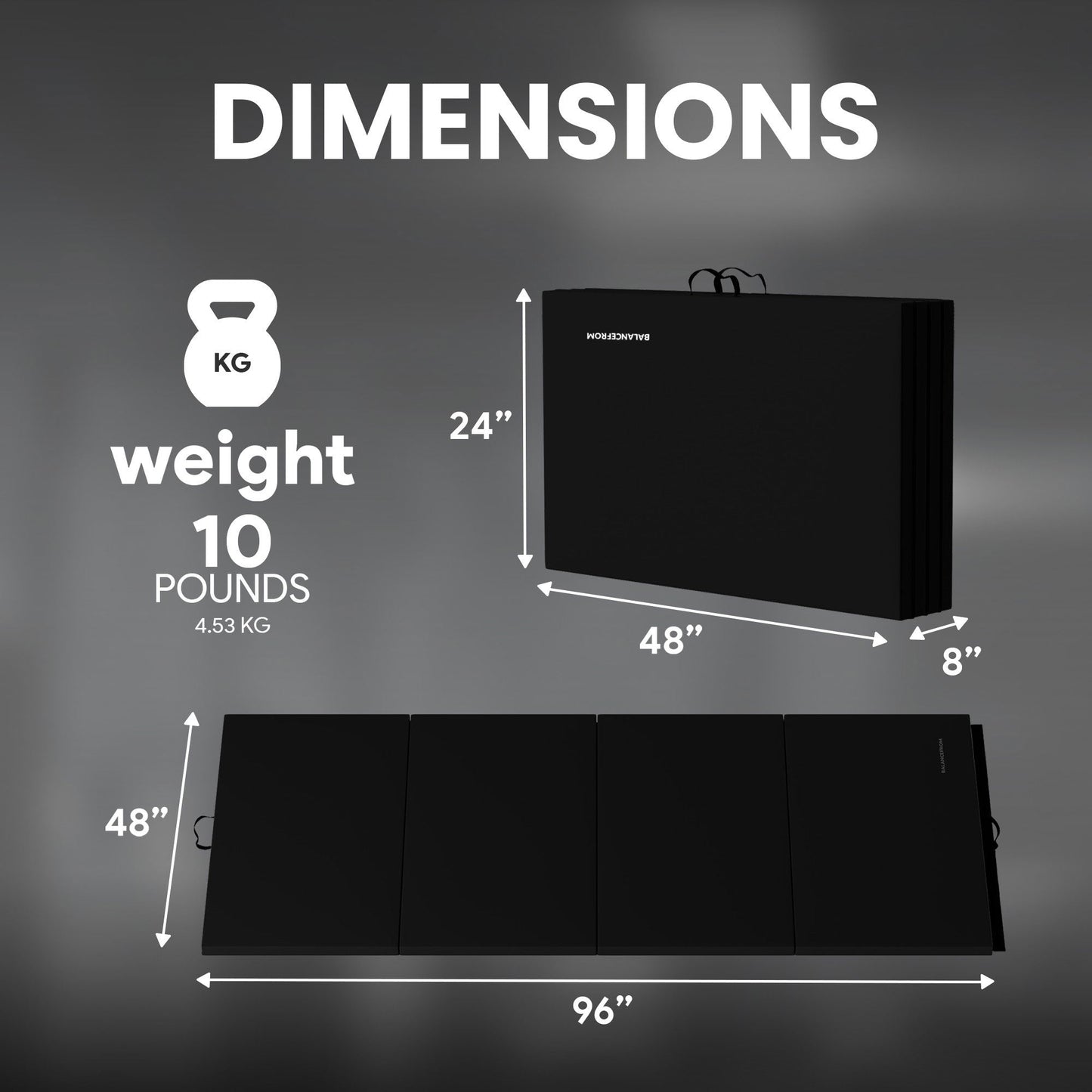 BalanceFrom Fitness All Purpose Mat with 8 Ft Balance Beam Gymnastic Set, Black