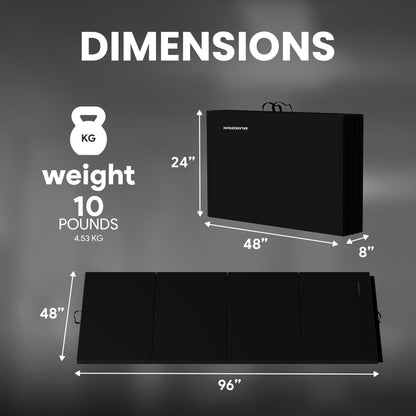 BalanceFrom Fitness All Purpose Mat with 8 Ft Balance Beam Gymnastic Set, Black