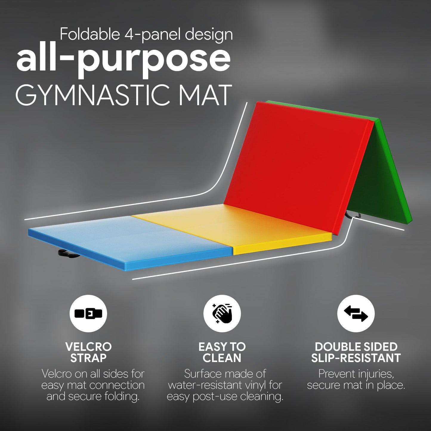 BalanceFrom Fitness All Purpose Mat with 8 Ft Balance Beam Gymnastic Set, Multi
