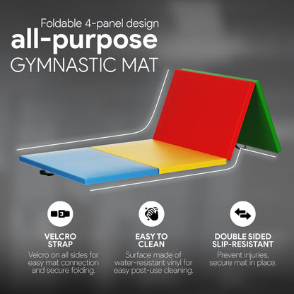 BalanceFrom Fitness All Purpose Mat with 8 Ft Balance Beam Gymnastic Set, Multi